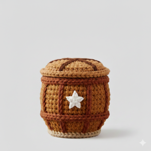 Maceta/Organizador Barril "CozyStories" - Estilo Amigurumi