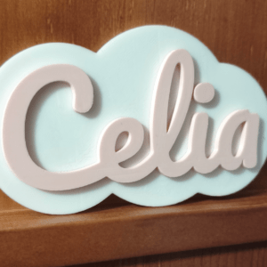 Cartel Infantil Personalizado: Nombre sobre Nube.
